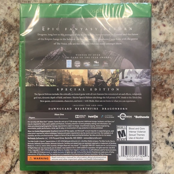 NIB The Elder Scrolls V: Skyrim Special Edition for Xbox One - Picture 3 of 4